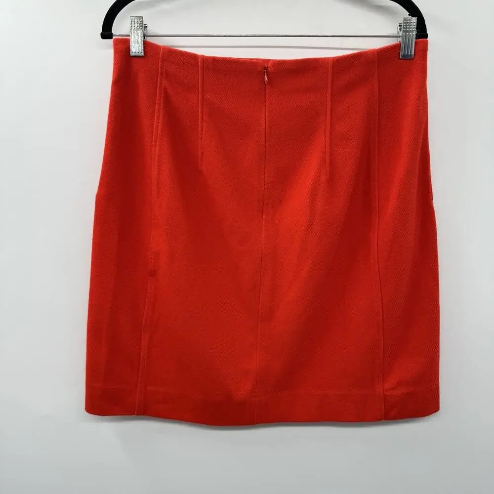 MM. LeFleur Pencil Skirt Size 12 Red Stretch Corporate Office Classic Essential